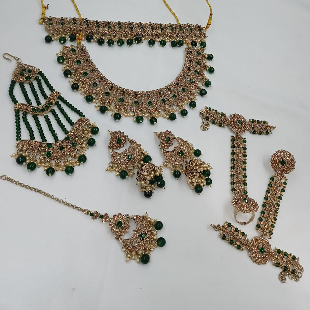 NAFJ Grand Austrian Stone Pearl And Beads Dreamy Bridal Set