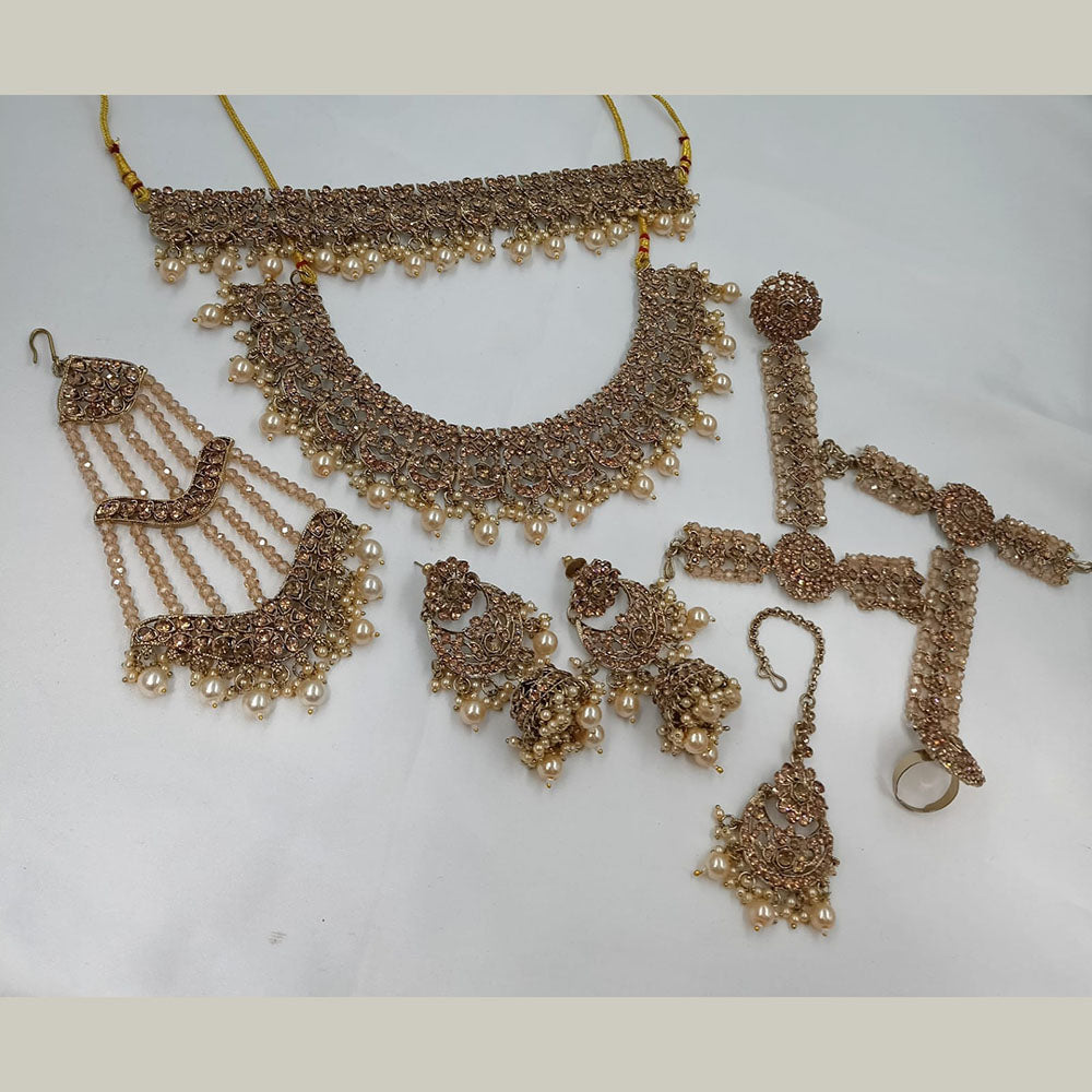 NAFJ Grand Austrian Stone Pearl And Beads Dreamy Bridal Set