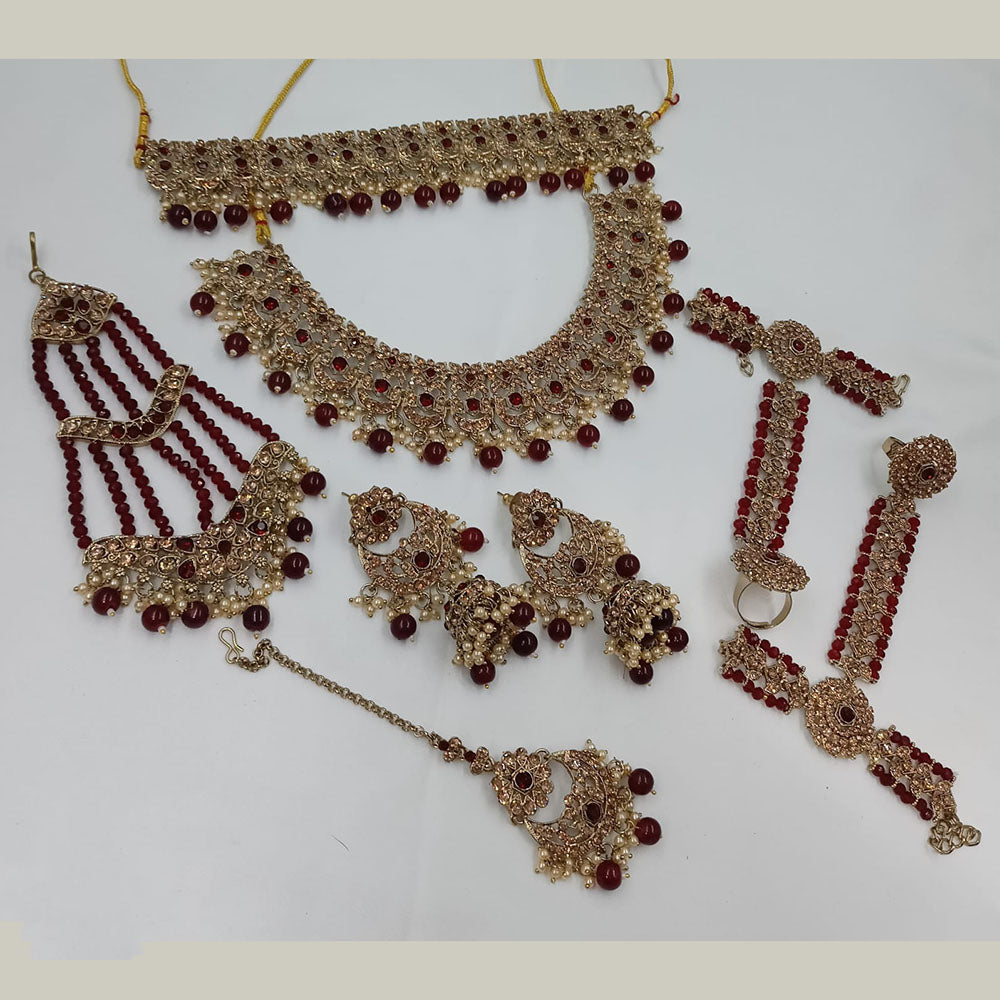 NAFJ Grand Austrian Stone Pearl And Beads Dreamy Bridal Set
