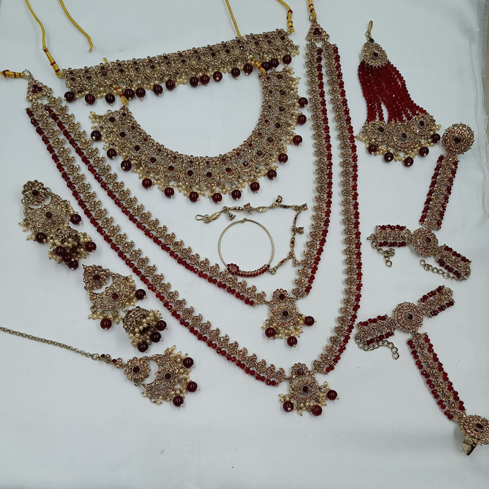 NAFJ Grand Austrian Stone Pearl And Beads Dreamy Bridal Set