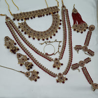 NAFJ Grand Austrian Stone Pearl And Beads Dreamy Bridal Set