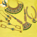 NAFJ Premium Pota Stone Pearl And Beads Meenakari Bridal Jewellery Set