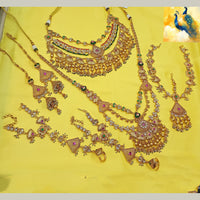 NAFJ Premium Pota Stone Pearl And Beads Bridal Jewellery Set