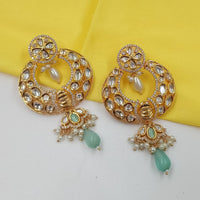 NAFJ Royal Look Polki Kundan Stone And Beads Dangler Earrings