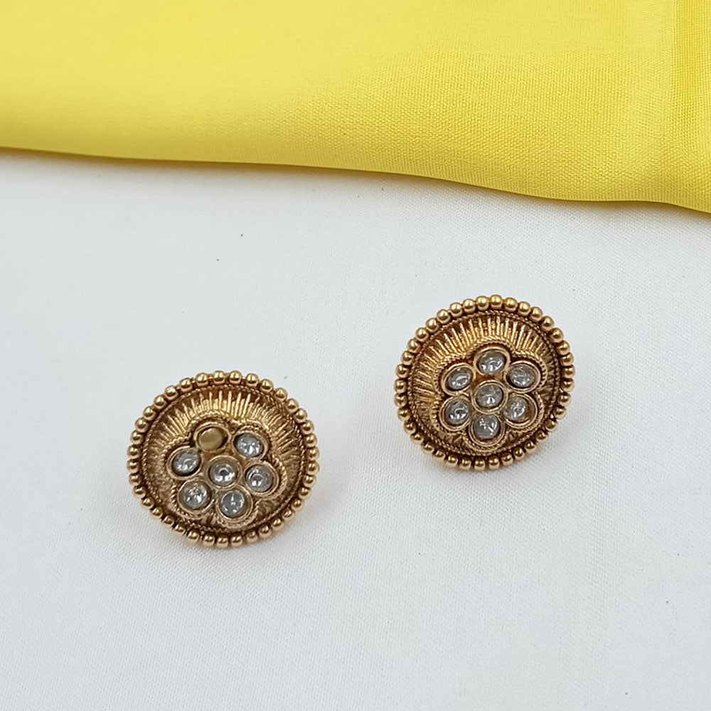 NAFJ Elegant Pota Stone Stud Earrings