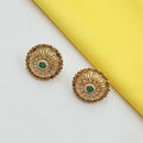 NAFJ Elegant Pota Stone And Meenakari Stud Earrings