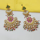 NAFJ Premium Pearl And Pota Stone Meenakari Dangler Earrings
