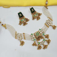 NAFJ Premium Pota Stone And Pearl Necklace Set 