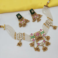 NAFJ Premium Pota Stone And Pearl Necklace Set