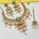 NAFJ Premium Pota Stone And Pearl Necklace Set 