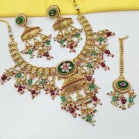 NAFJ Premium Pota Stone And Pearl Necklace Set