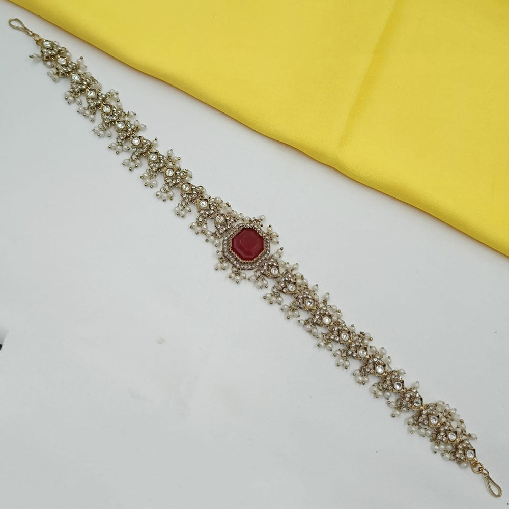 NAFJ Heritage Crystal Stone And Pearl Sheeshphool