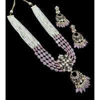 NAFJ Grand Polki Kundan Stone Pearl And Beads Long Necklace Set