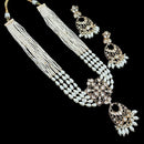 NAFJ Grand Polki Kundan Stone Pearl And Beads Long Necklace Set