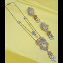 NAFJ Grand Polki Kundan Stone Pearl And Beads Long Necklace Set