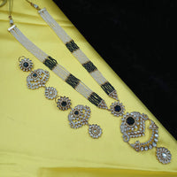 NAFJ Grand Polki Kundan Stone And Pearl Long Necklace Set