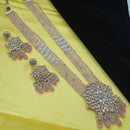 NAFJ Grand Polki Kundan Stone Pearl And Beads Long Necklace Set