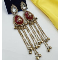 NAFJ Indo Ethnic Kundan Stone And Ghungroo Kashmiri Earrings