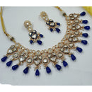 NAFJ Graceful Polki Kundan Stone Beads And Pearl Necklace Set