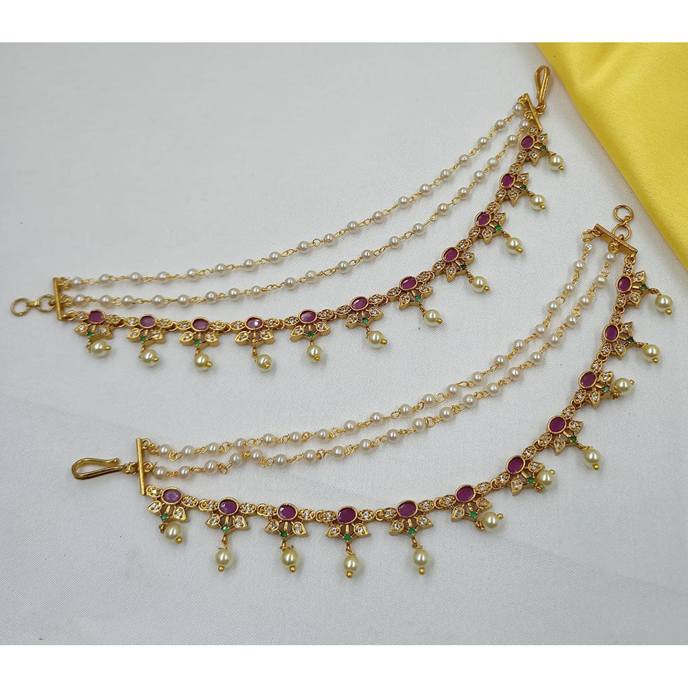 NAFJ Glamorous Austrian Stone Pearl Kanchain
