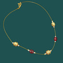 NAFJ Lightweight Floating Chain Austrian  And Pearl Fancy Necklace Set For All Occassions