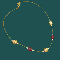 NAFJ Lightweight Floating Chain Austrian  And Pearl Fancy Necklace Set For All Occassions
