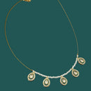 NAFJ Lightweight Floating Chain Crystal And Pearl Fancy Necklace Set For All Occassions