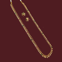 NAFJ Elegant Crystal Stone Long Necklace Set for Women