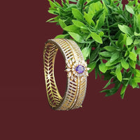 NAFJ Classic Crystal Stone And Austrian Stone Openable Bangles Set