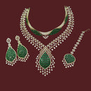 NAFJ Glamorous American Diamond Double Layer Necklace Set