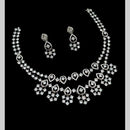 NAFJ Glamorous Austrian Stone Double Layer Designer Necklace Set
