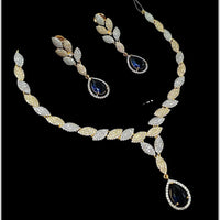 NAFJ Glamorous Crystal Stone  And Austrian Stone Designer Necklace Set