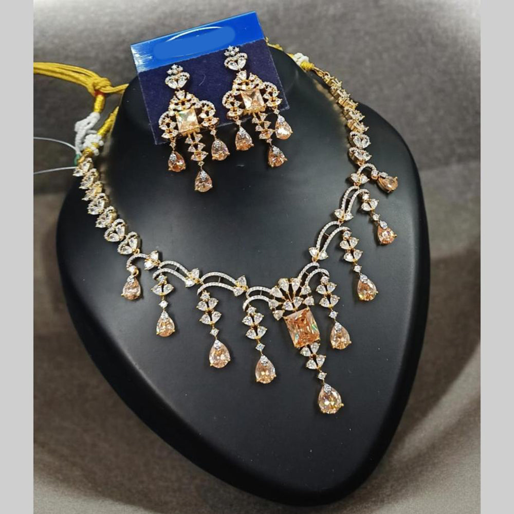 NAFJ Glamorous Crystal Stone And Austrian Stone Designer Necklace Set