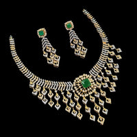 NAFJ Glamorous Crystal Stone Designer Necklace Set