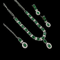 NAFJ Glamorous Crystal Stone Designer Necklace Set