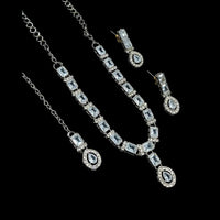 NAFJ Glamorous Crystal Stone Designer Necklace Set