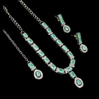 NAFJ Glamorous Crystal Stone Designer Necklace Set