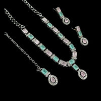 NAFJ Glamorous Crystal Stone Designer Necklace Set