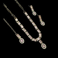 NAFJ Glamorous Crystal Stone Designer Necklace Set