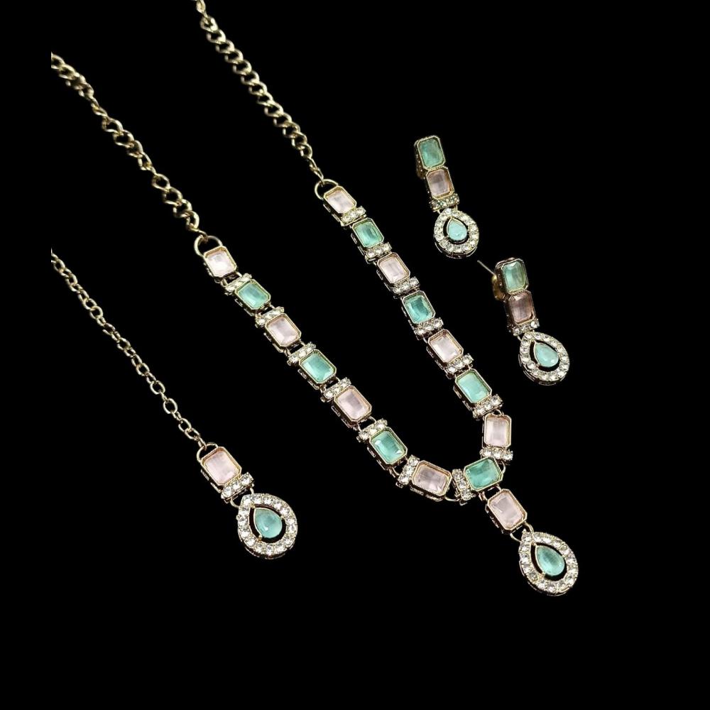 NAFJ Glamorous Crystal Stone Designer Necklace Set