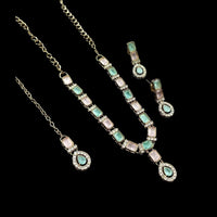 NAFJ Glamorous Crystal Stone Designer Necklace Set