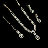NAFJ Glamorous Crystal Stone Designer Necklace Set