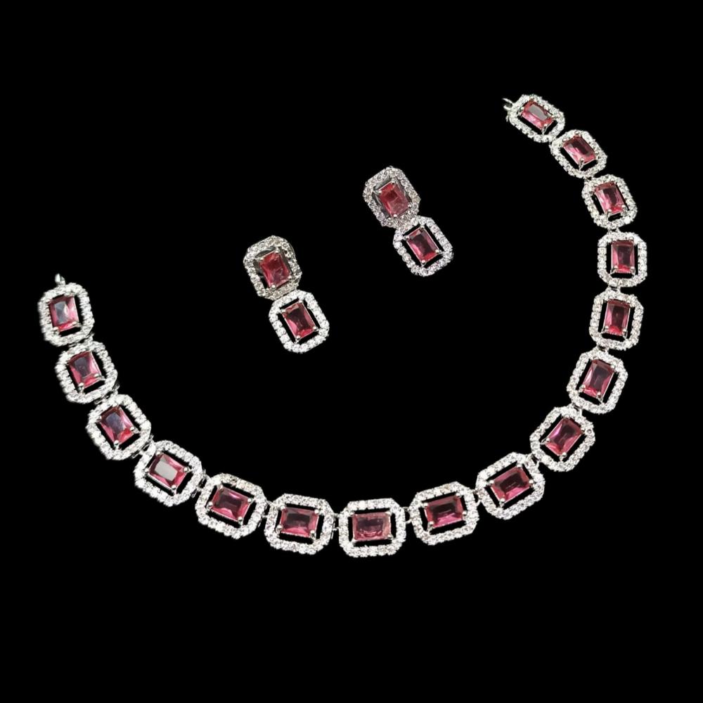 NAFJ Glamorous Crystal Stone And Austrian Stone Designer Necklace Set