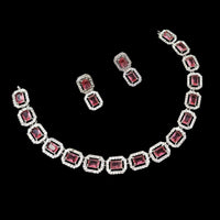 NAFJ Glamorous Crystal Stone And Austrian Stone Designer Necklace Set