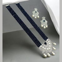 NAFJ Luxury Crystal Stone And Pearl Necklace Set for Women