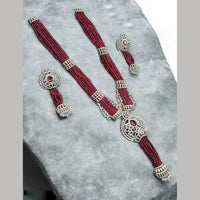 NAFJ Luxury Crystal Stone And Pearl Necklace Set for Women