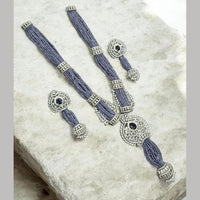 NAFJ Luxury Crystal Stone And Pearl Necklace Set for Women