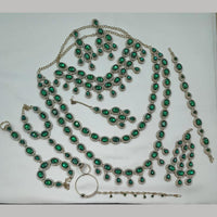 NAFJ Grand Crystal Stone And Austrian Stone Pearl And Beads Dreamy Bridal Set