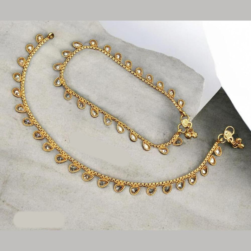 NAFJ Gold Plated Crystal Stone Payal / Anklet