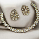 NAFJ Designer Polki Kundan Stone And Austrian Stone Necklace Set